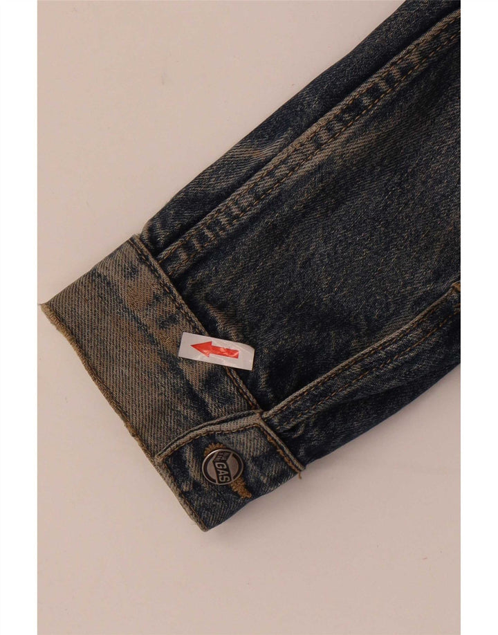 Gas Herren Jeansjacke UK 40 Große blaue Baumwolle