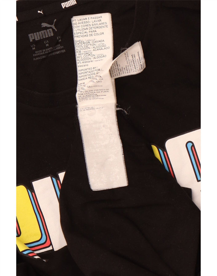 PUMA Herren Grafik T-Shirt Top Medium Schwarz Baumwolle Sport