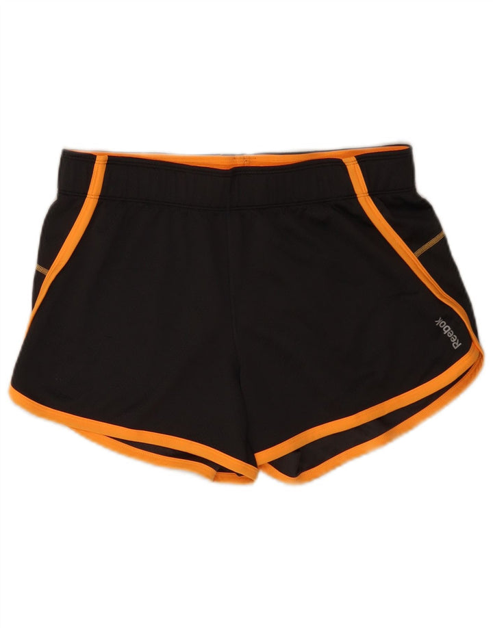 Reebok Damen Sportshorts UK 12 Mittelgraues Polyester
