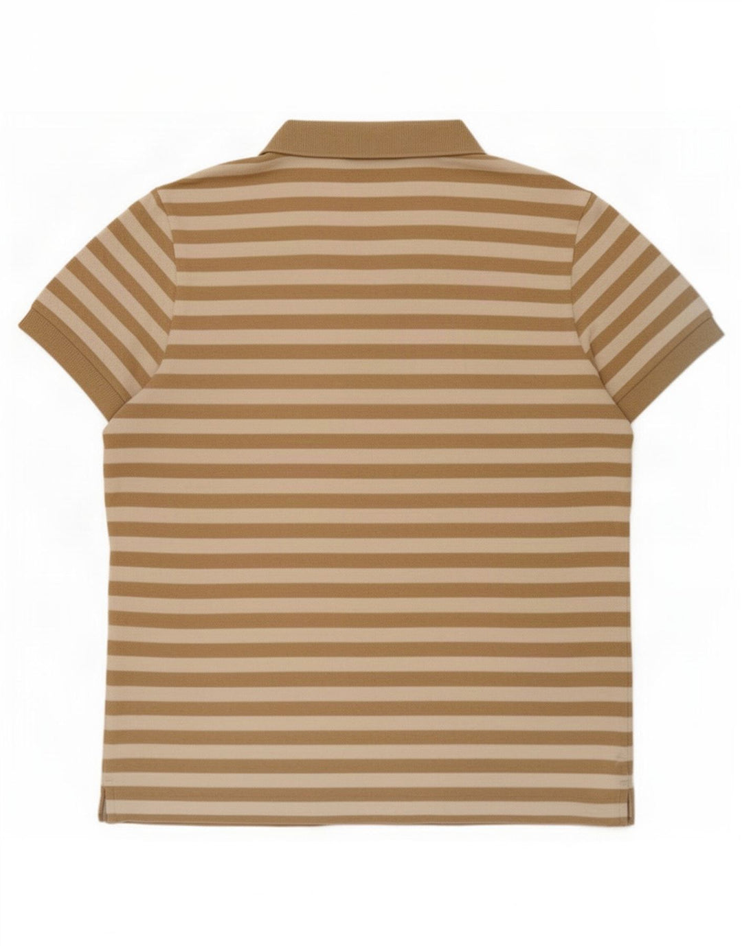 Lacoste Herren-Poloshirt, Größe 4, mittelbraun, gestreift, Baumwolle