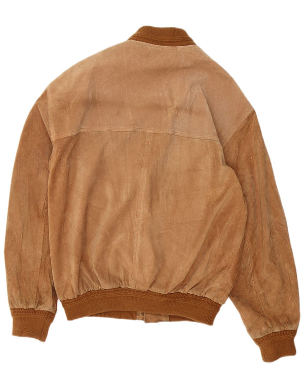 Vintage Herren Wildleder Bomberjacke UK 40 Großes braunes Leder