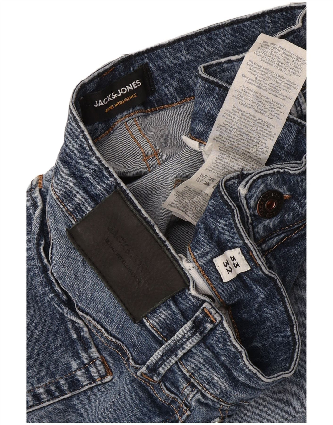 Jack & Jones Herren GLENN Slim Jeans W33 L32 Blaue Baumwolle