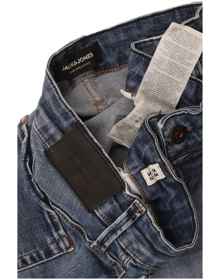 Jack & Jones Herren GLENN Slim Jeans W33 L32 Blaue Baumwolle