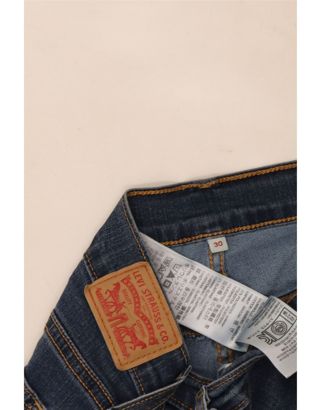 Levi's Damen Jeansshorts W30 mittelblaue Baumwolle