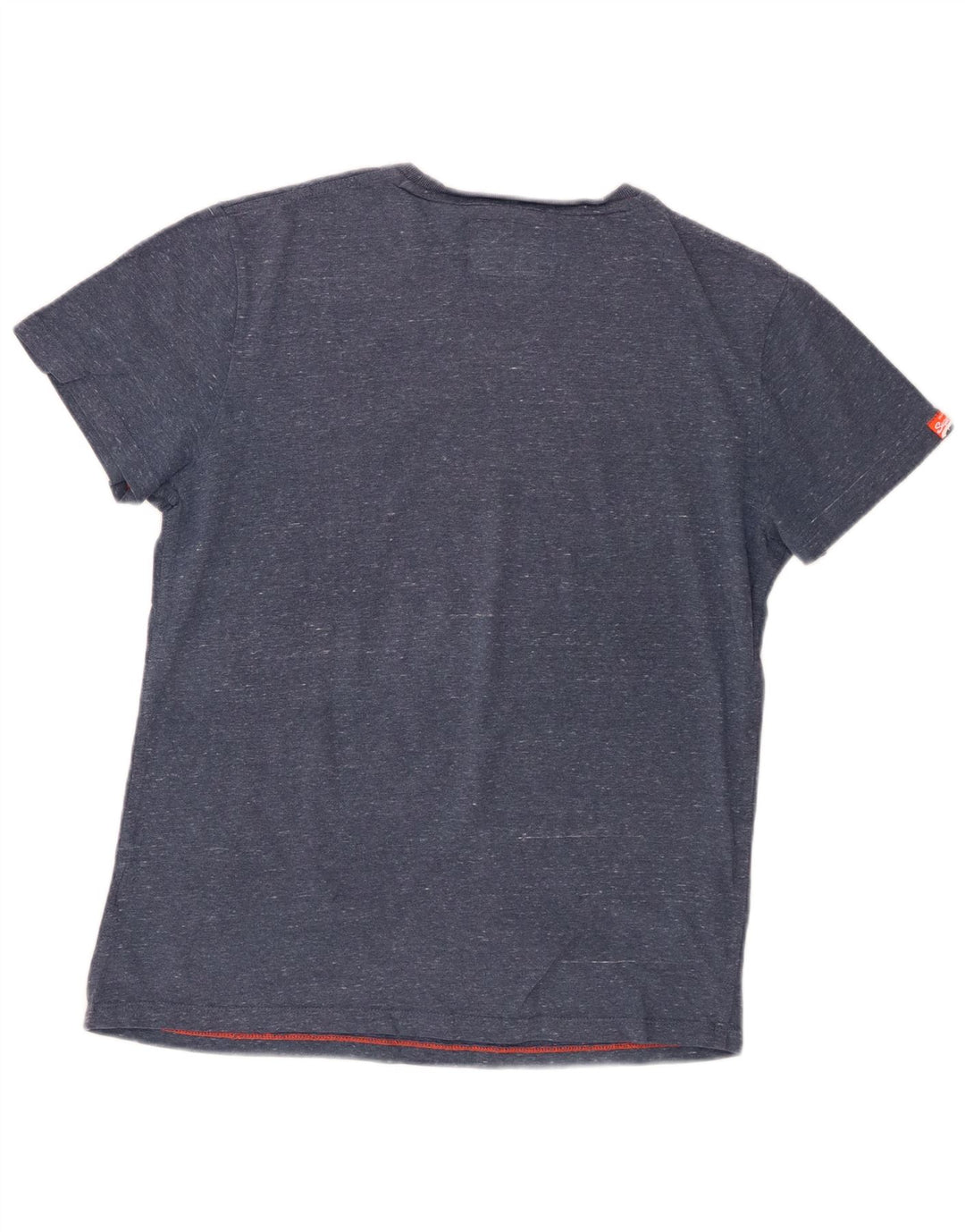 Superdry Herren-T-Shirt-Oberteil, groß, blau gefleckte Baumwolle