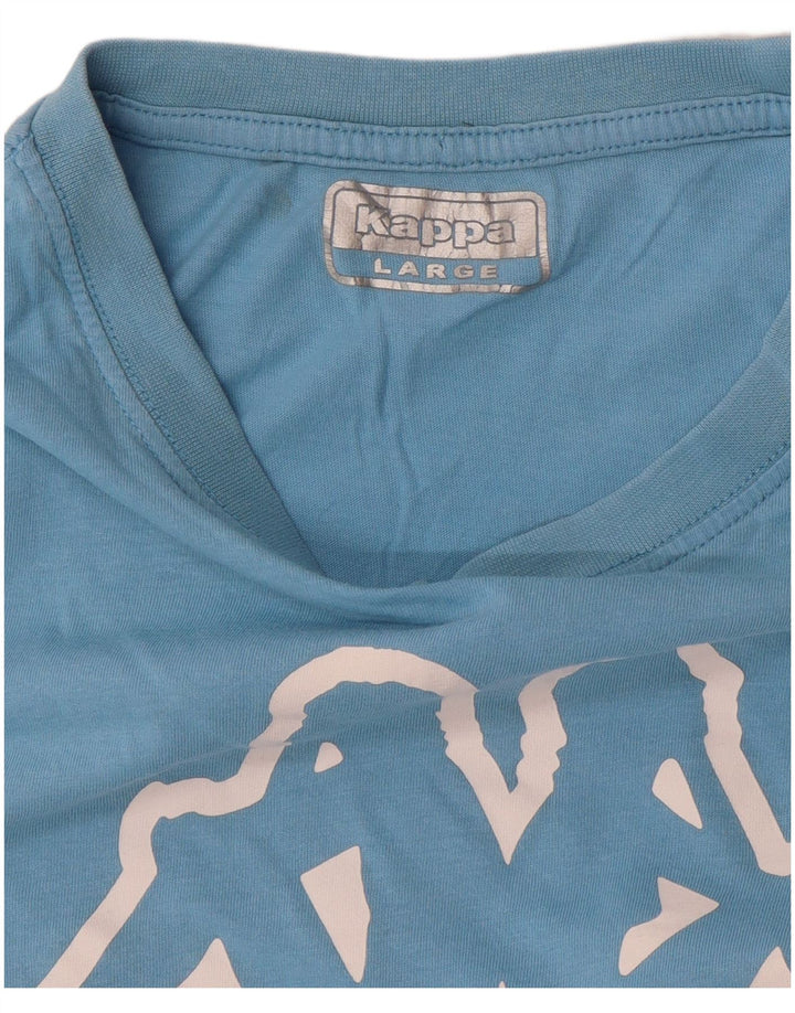 Kappa Herren Grafik T-Shirt Top Large Blau