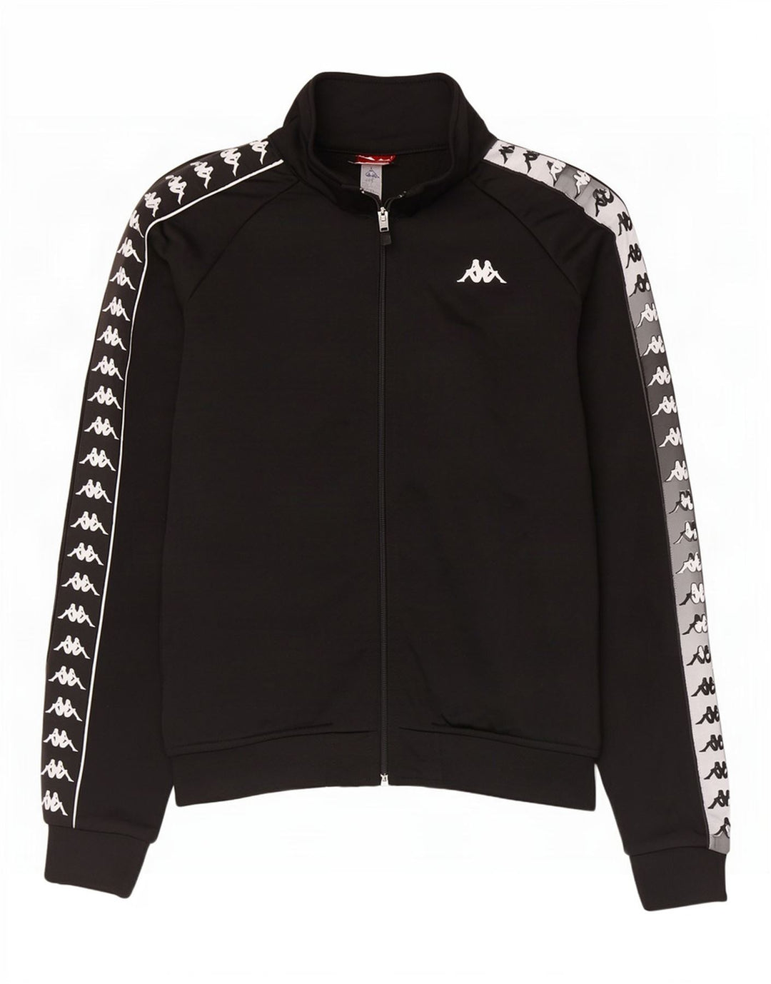 Kappa Herren-Trainingsanzugoberteil mit Grafik, Mittelschwarzes Farbblock-Polyester