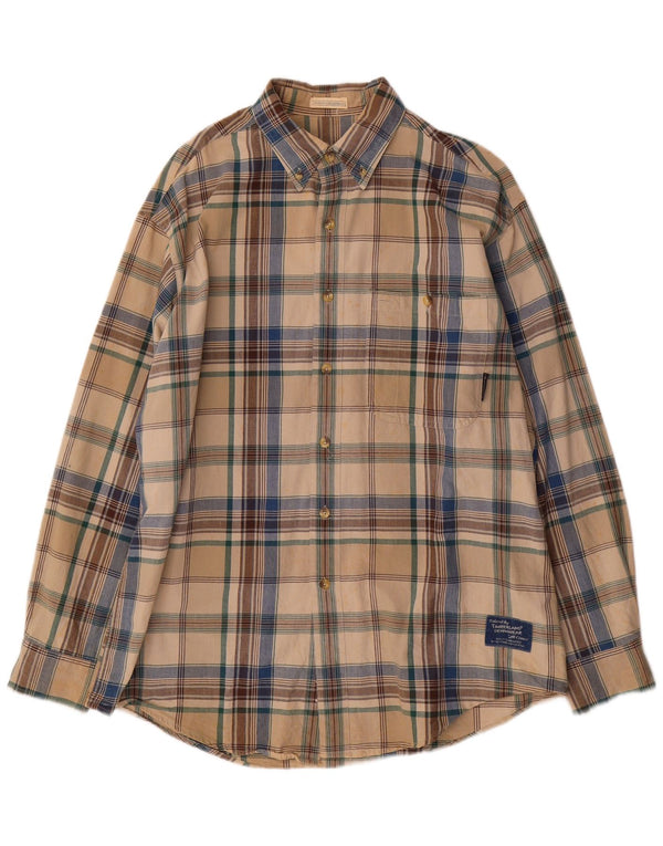 Timberland Herren Weathergear Hemd XL Beige kariert Baumwolle