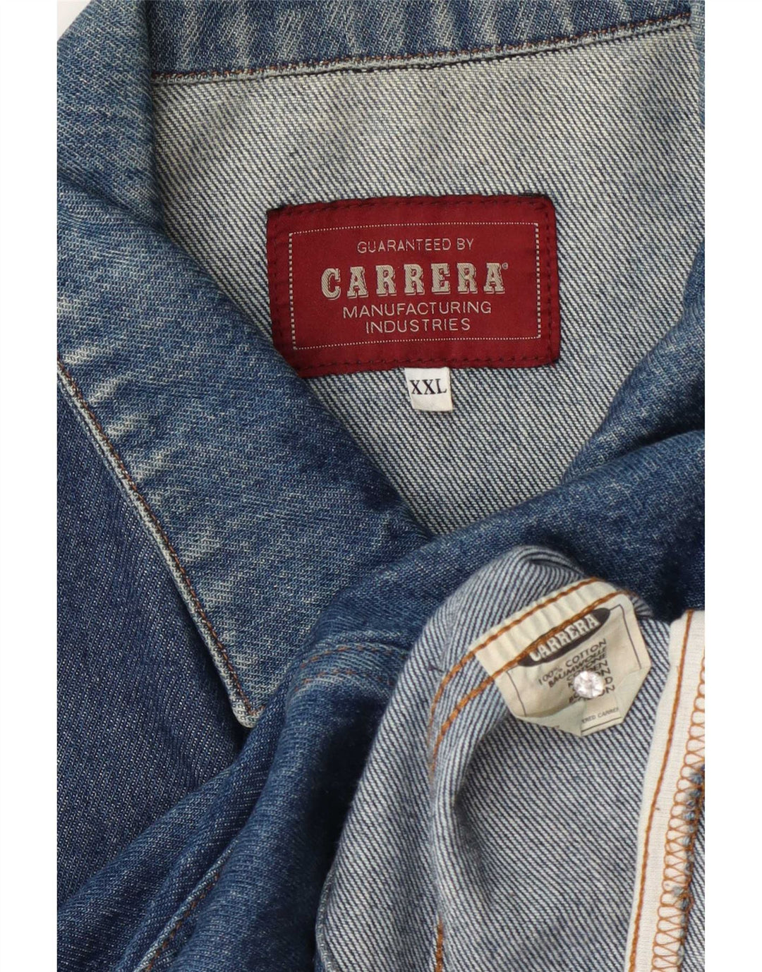 Carrera Herren Jeansjacke UK 44 2XL Blaue Baumwolle
