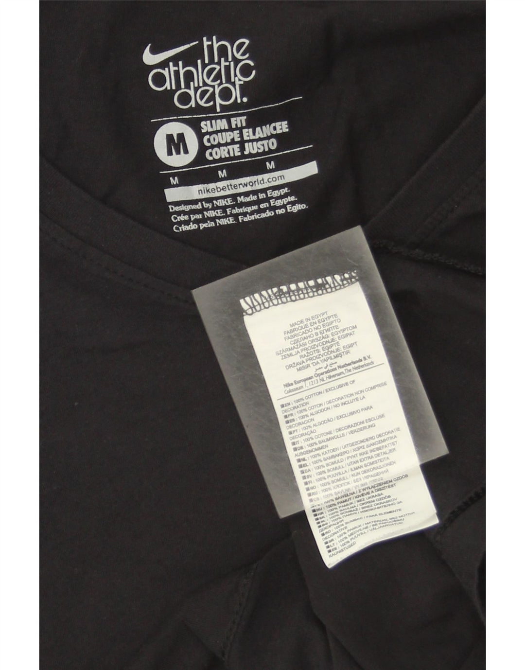 Nike Damen Slim Fit Top Langarm UK 12 Medium Schwarz Baumwolle