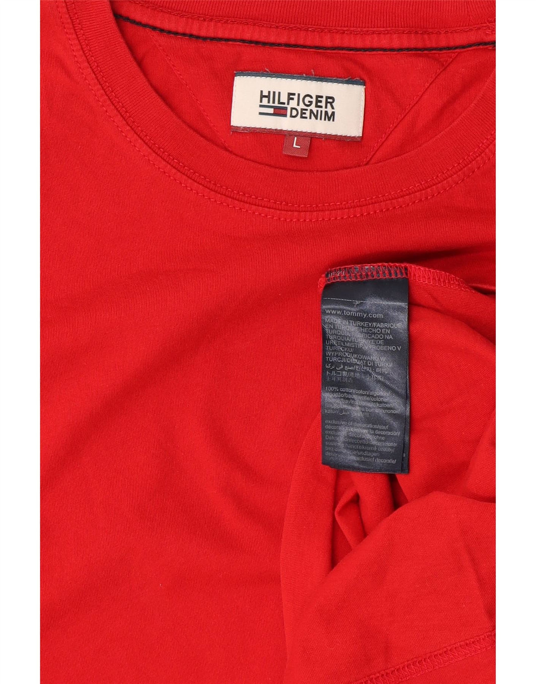 Tommy Hilfiger Herren T-Shirt Top Große rote Baumwolle
