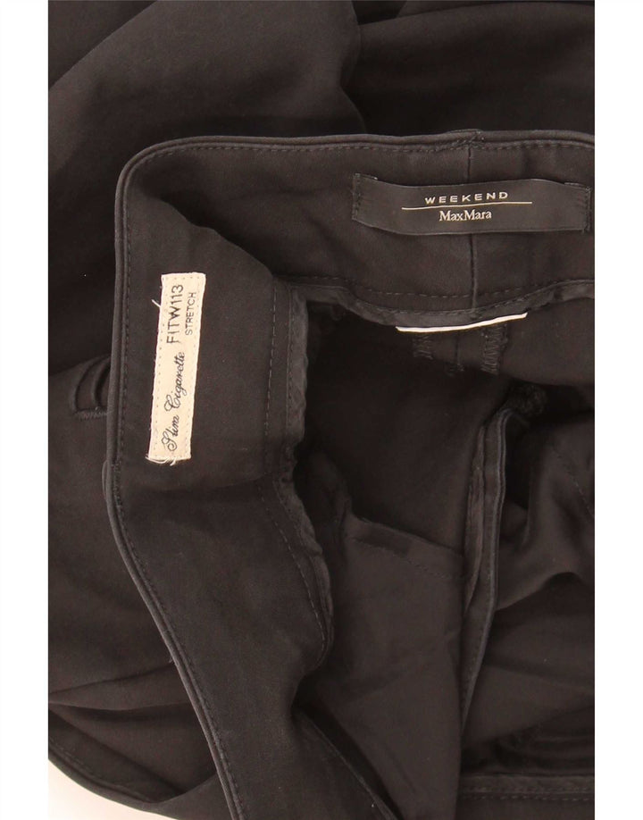 Max Mara Damen Weekend Slim Chino-Hose W30 L26 Schwarz