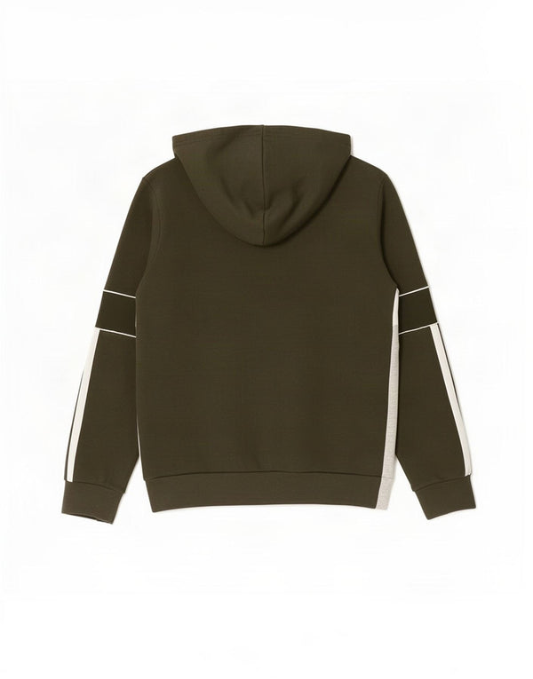 Adidas Jungen Kapuzenpullover mit grafischem Reißverschluss, 9–10 Jahre, Khaki, Baumwolle