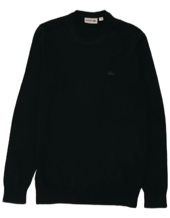 Lacoste Herren-Pullover mit Rundhalsausschnitt, Größe 4, mittelgrüne Wolle
