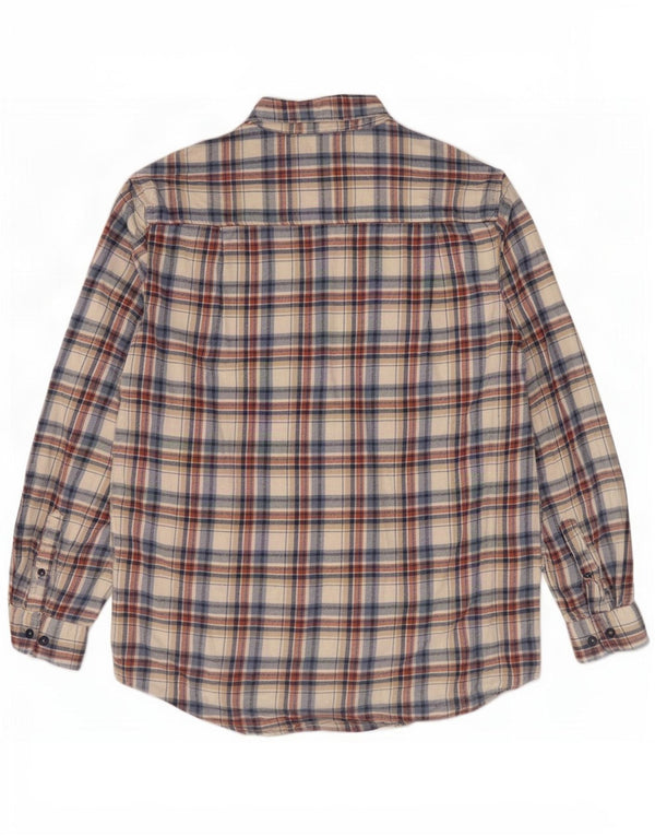 Atlas For Men Herren Flanellhemd Mittelbeige kariert