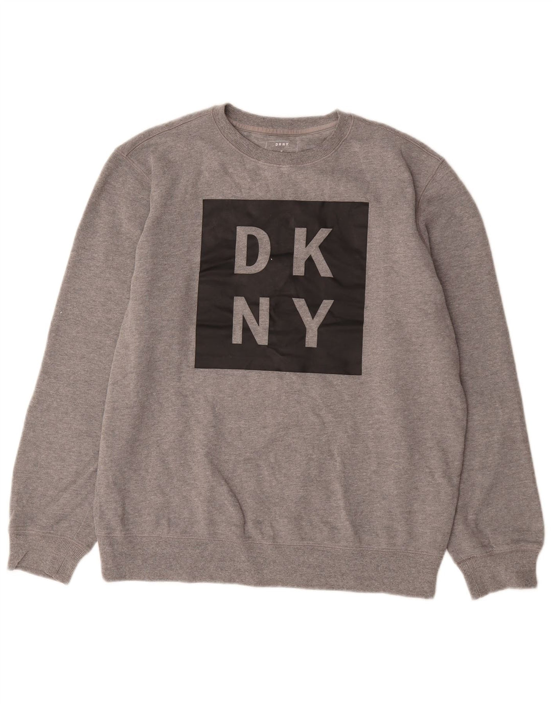Dkny Herren-Sweatshirt mit Grafik, mittelgrau gefleckte Baumwolle