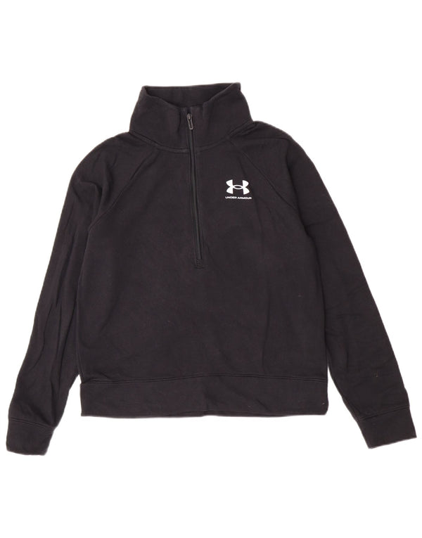 Under Armour Damen-Pullover-Trainingsanzugoberteil mit Reißverschluss, UK 10, Größe S, Schwarz