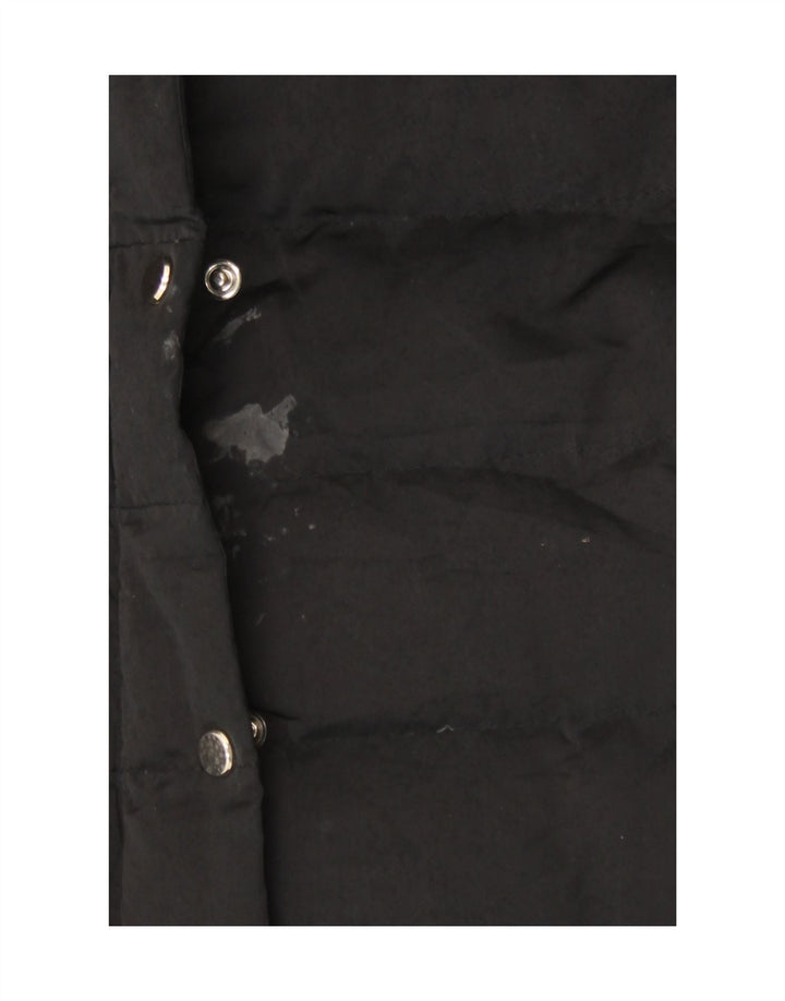 Zara Damen Wattierte Jacke UK 10 Small Schwarz Nylon