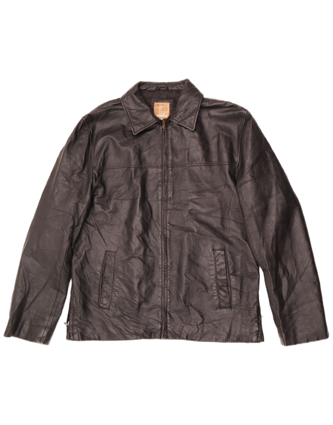 Conbipel Herren Lederjacke UK 38 Mittelschwarzes Leder