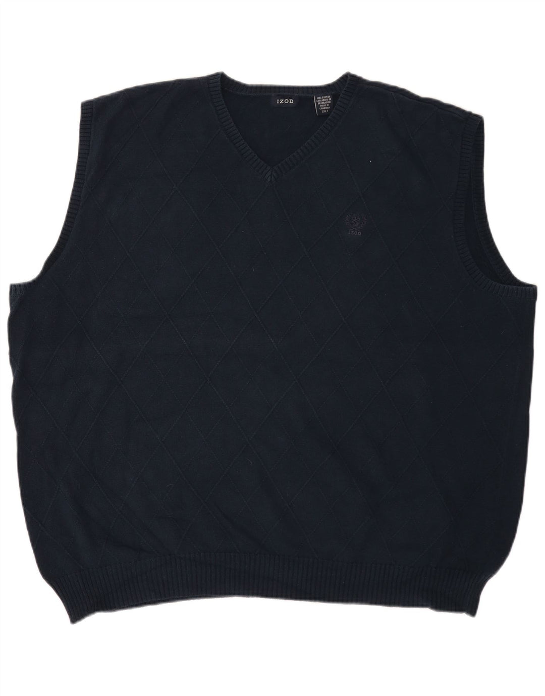 Izod Mens Tall Vest Tank Top 2XL Marineblau Argyle/Diamant Baumwolle