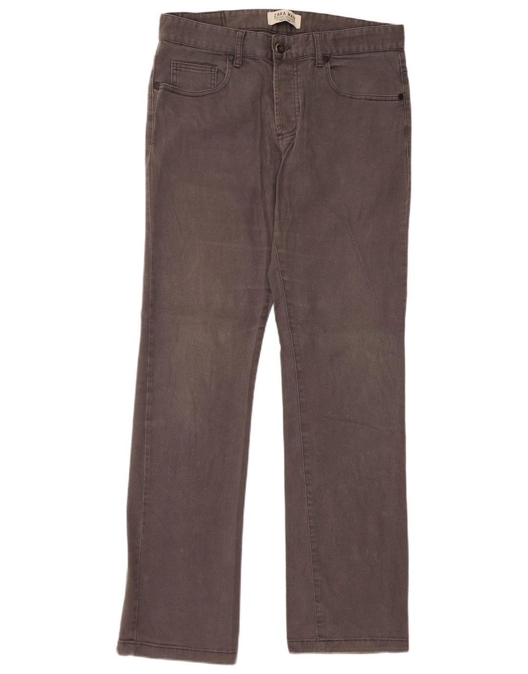 ZARA Herren gerade Freizeithose EU 40 Mittel W31 L31 Grau