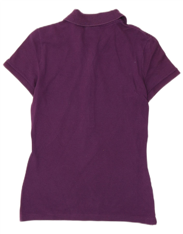 Lacoste Damen-Poloshirt, Größe 40, mittelviolette Baumwolle