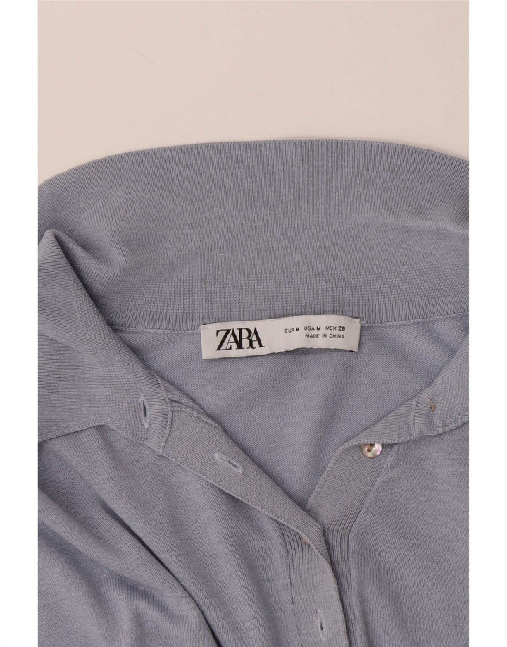 Zara Damen-Pullover mit Polokragen, Gr. 12, Mittelblau
