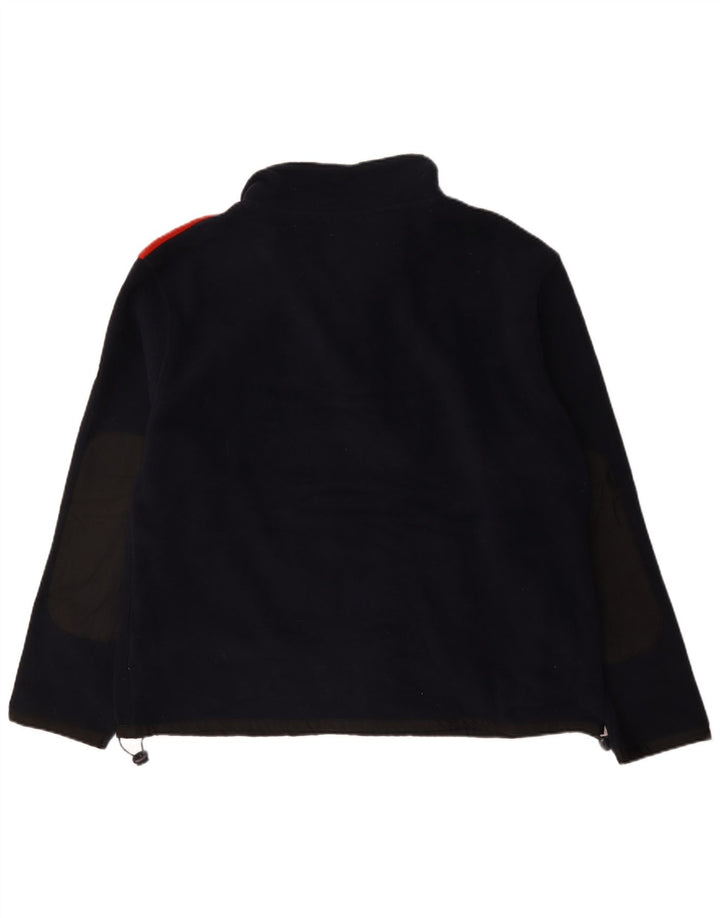 Caterpillar Herren-Fleecepullover mit Reißverschluss am Hals, XL, marineblaues Farbblock-Polyester
