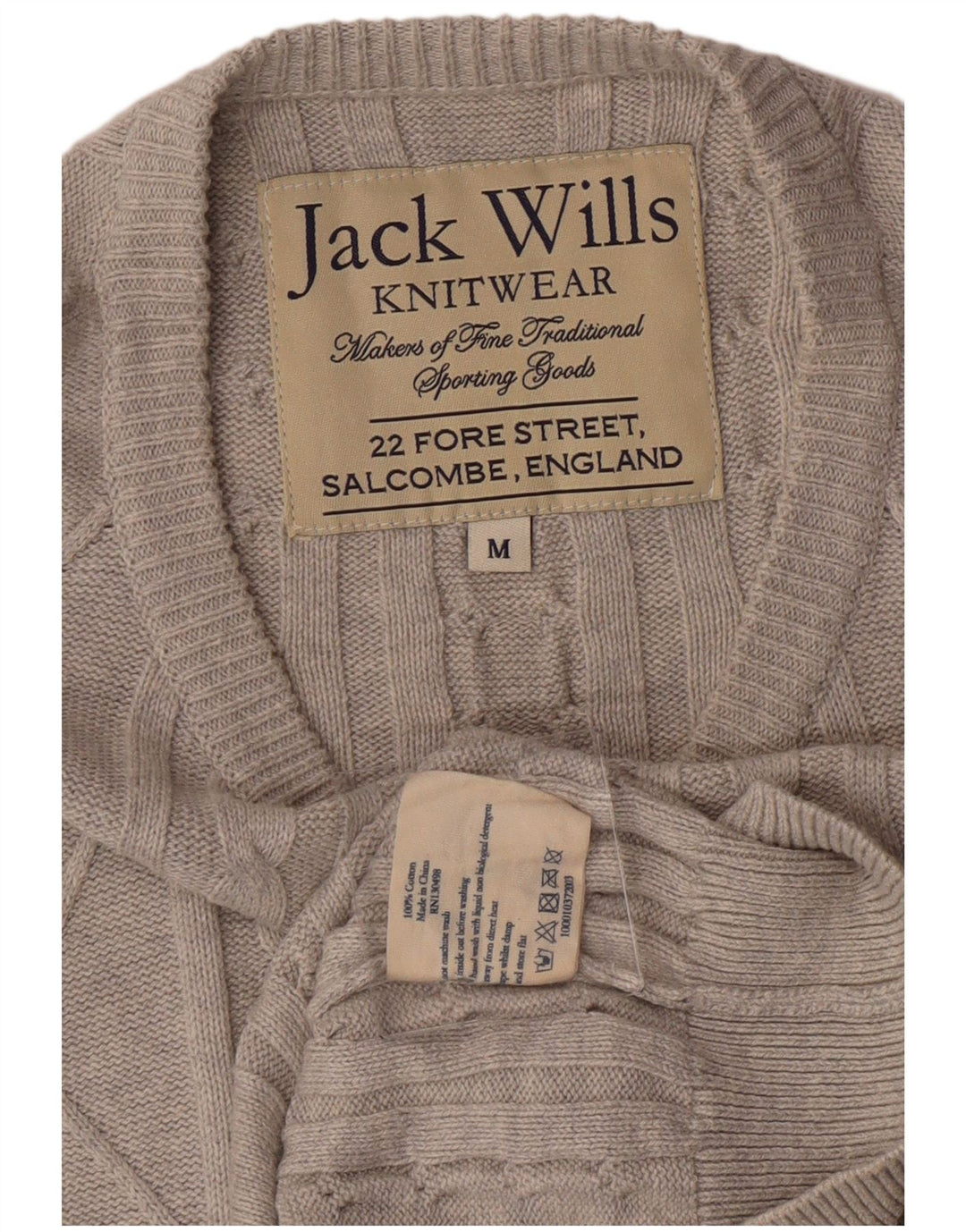 Jack Wills Herren-Pullover mit Rundhalsausschnitt, Mittelgrau, Baumwolle, klassisch
