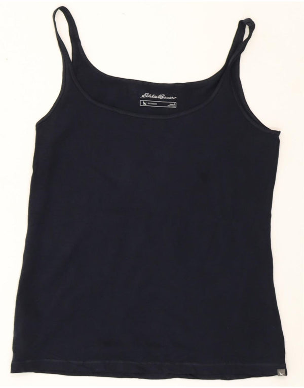 EDDIE BAUER Damen Outdoor Cami Top UK 14 Large Marineblau Baumwolle