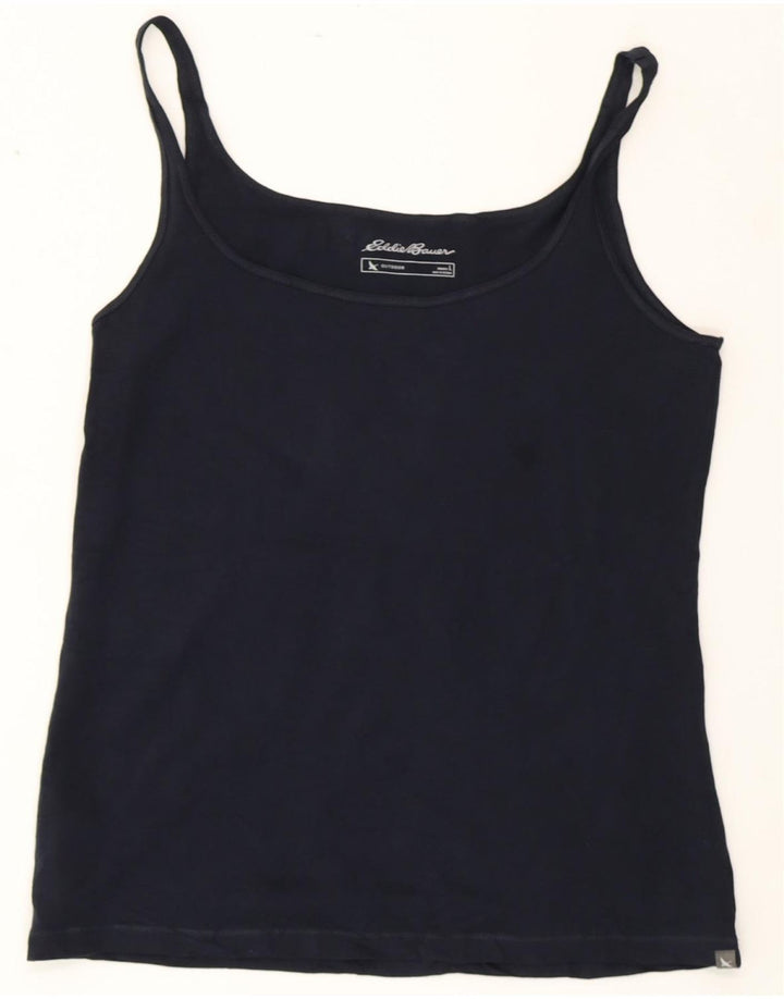EDDIE BAUER Damen Outdoor Cami Top UK 14 Large Marineblau Baumwolle