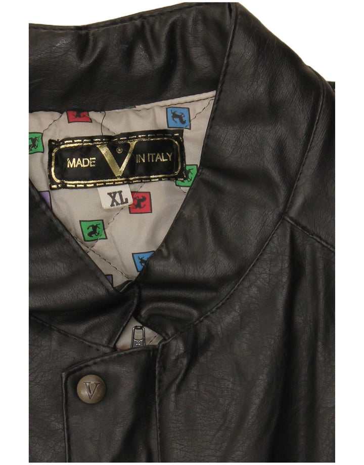 VINTAGE Herren Lederjacke UK 42 XL Schwarz