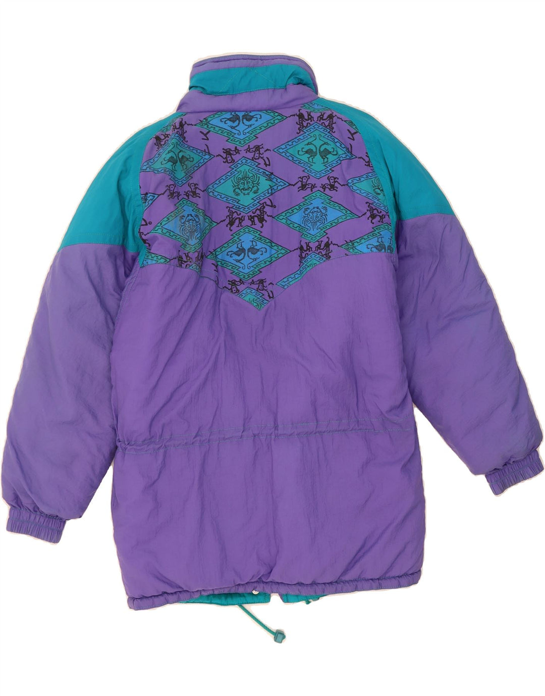 VINTAGE Womens Padded Coat EU 40 Medium Purple Colourblock Polyamide Vintage Vintage and Second-Hand Vintage from Messina Hembry 