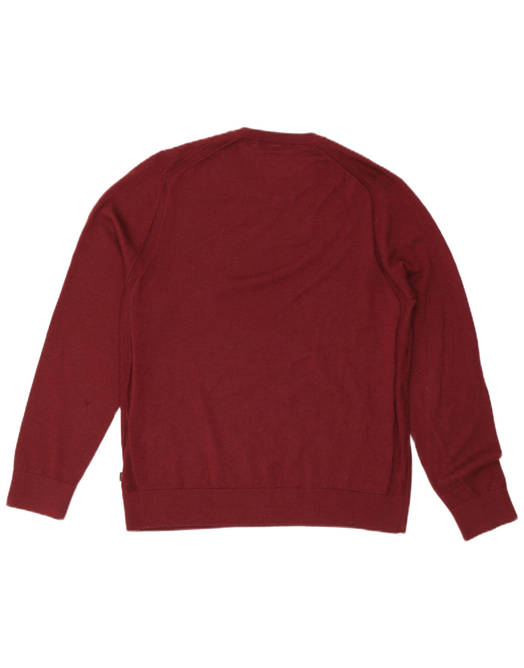 MICHAEL KORS Herren-Pullover mit Rundhalsausschnitt, große burgunderrote Wolle