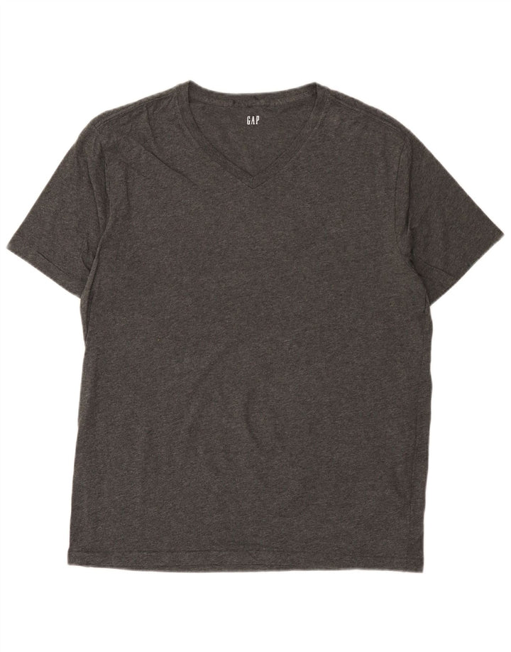 Gap Herren-T-Shirt-Oberteil, groß, grau gesprenkelte Baumwolle