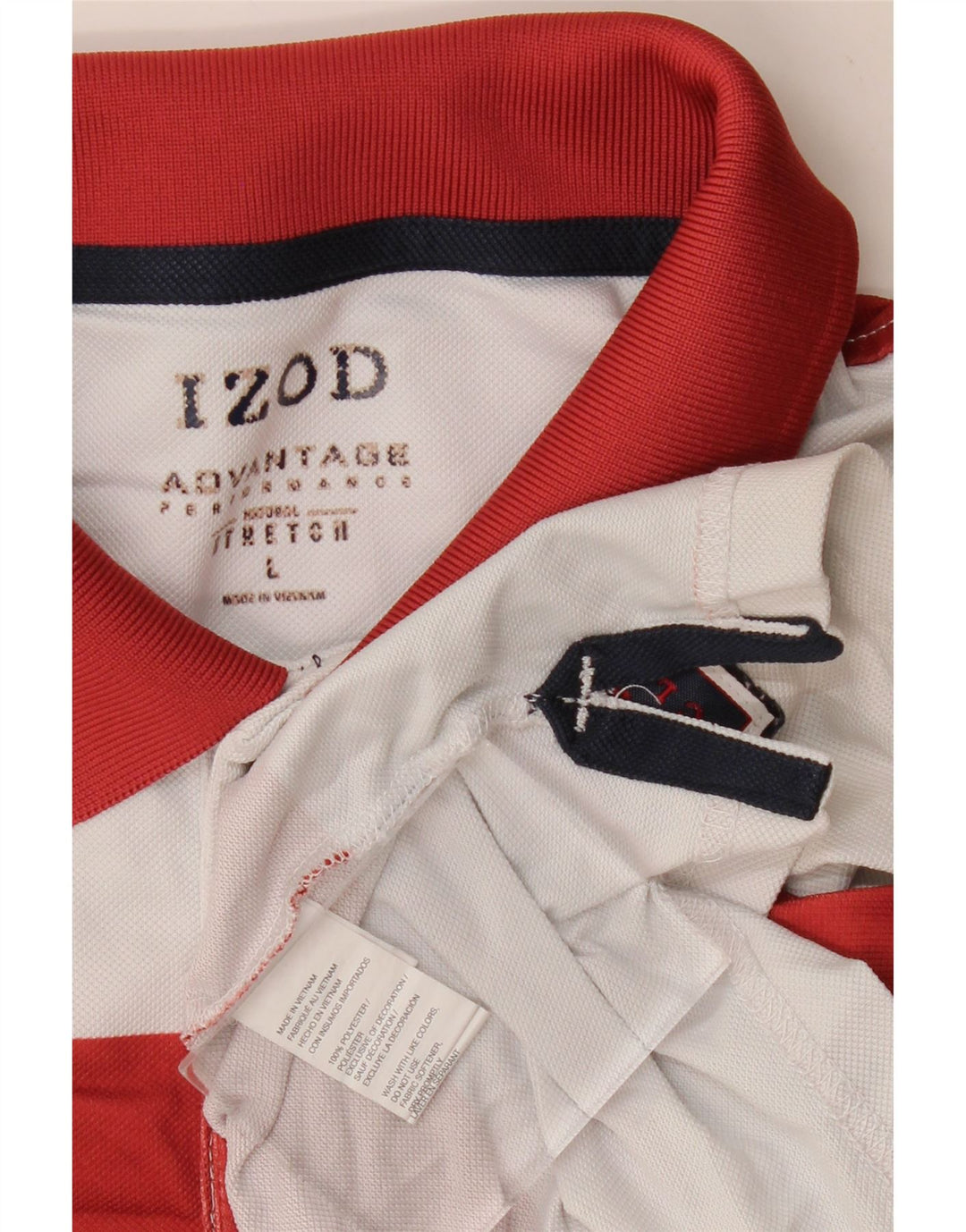 IZOD Herren-Poloshirt, großes rotes Farbblock-Polyester