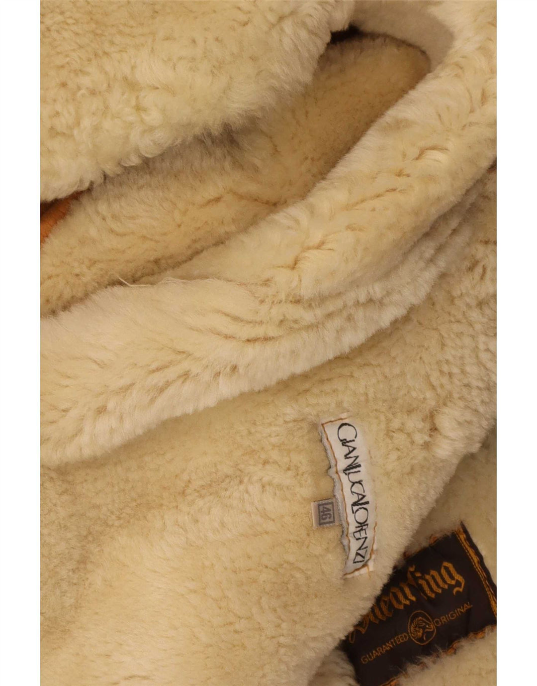 Gianluca Lorenzi Damen Übergroße Lammfelljacke IT 46 Large Beige