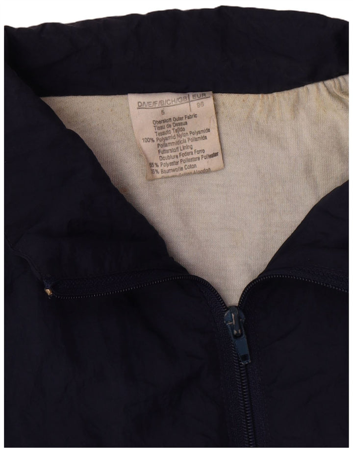 Vintage Herren Trainingsanzug Top Jacke XL Marineblau Colourblock Polyamid