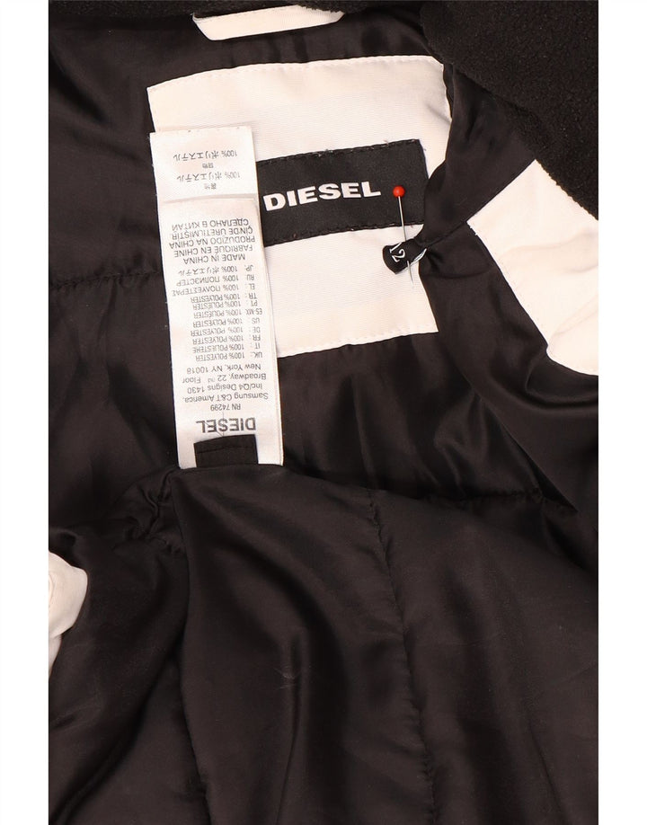 Diesel Mädchen-Parka mit Kapuze, 11–12 Jahre, weißes Polyester