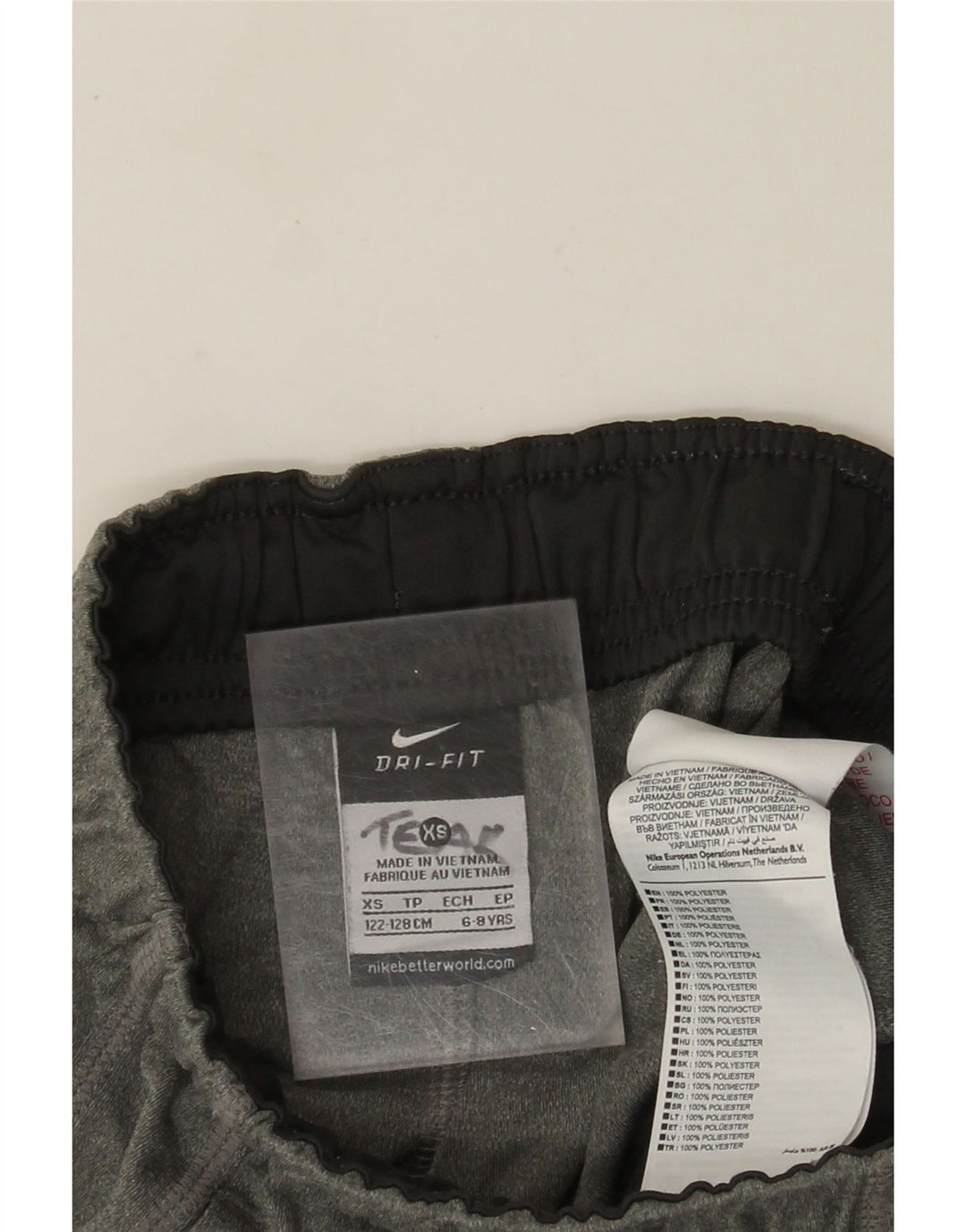 Nike Dri Fit Sportshorts für Jungen, 6–7 Jahre, XS, graues Polyester