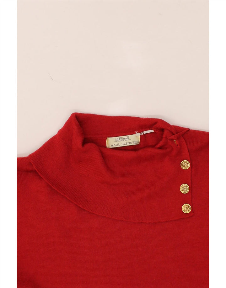 ST. BERNARD Womens Roll Neck Jumper Sweater EU 38/40 Medium Red Vintage St. Bernard and Second-Hand St. Bernard from Messina Hembry 
