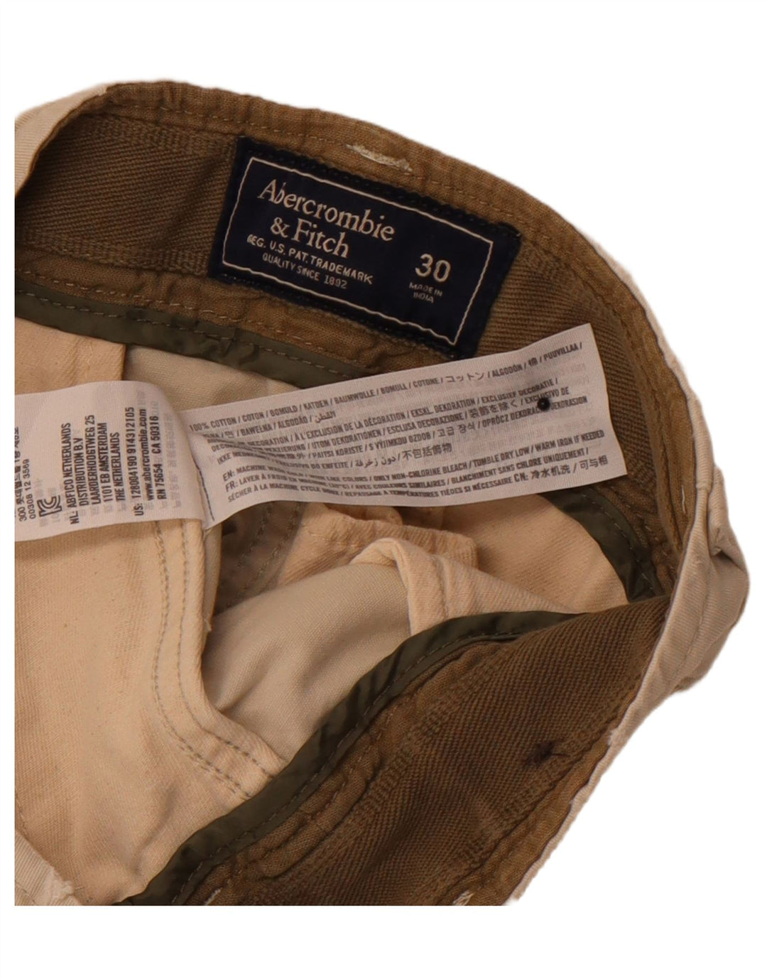 ABERCROMBIE & FITCH Mens Cargo Shorts W30 Medium  Beige Cotton