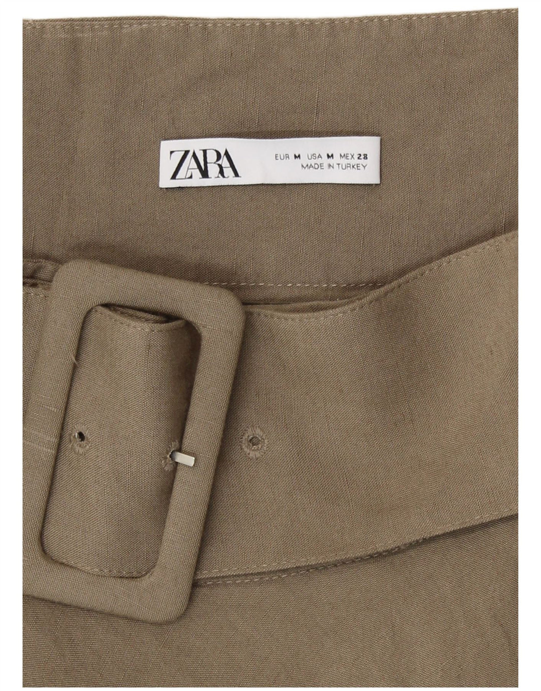 Zara Damen ausgestellter Rock Medium W28 Khaki