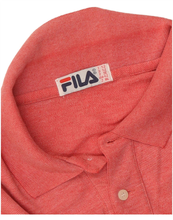 FILA Herren Poloshirt IT 52 Large Rot meliert