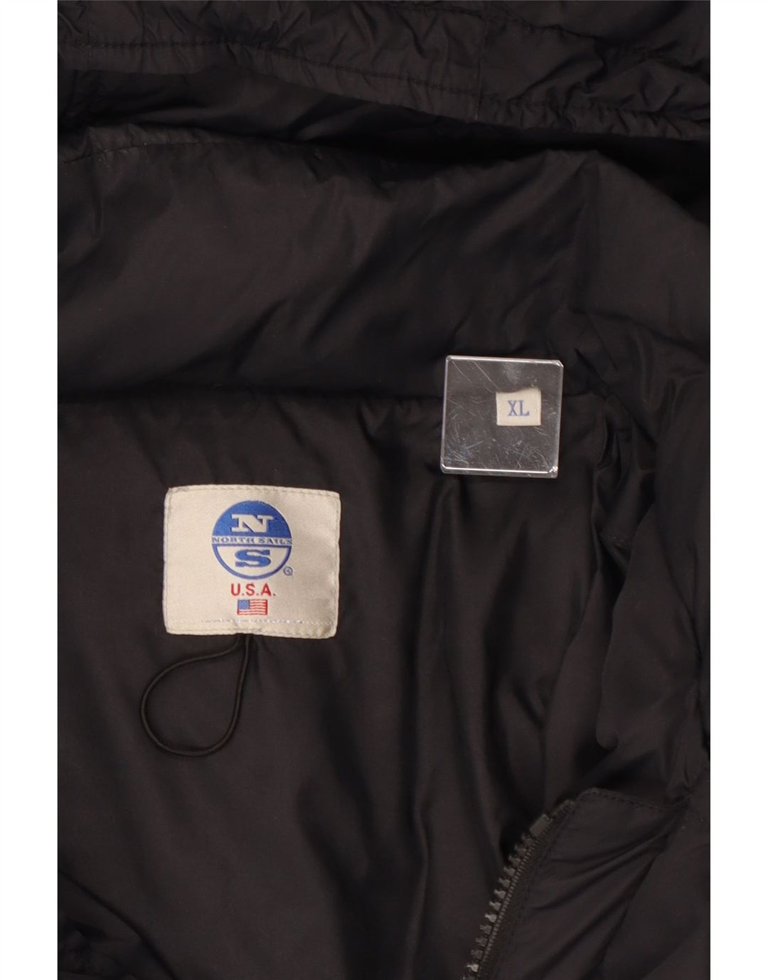 NORTH SAILS Herren-Mantel mit Kapuze, gepolstert, UK 42, XL, Schwarz, Polyamid