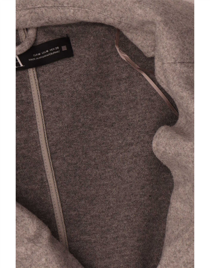 Zara Damen Blazer Jacke UK 14 Mittelgraues Polyester