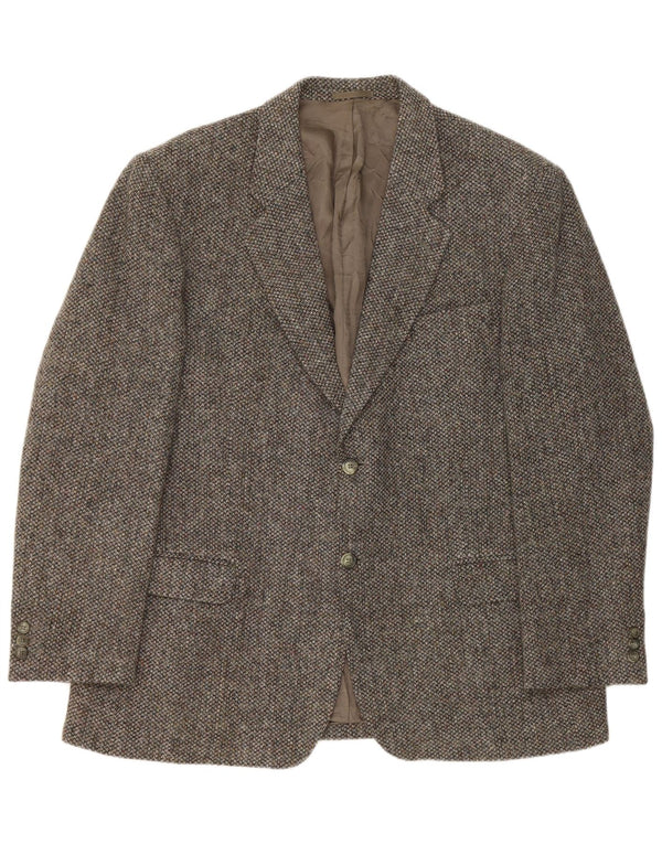 Harris Tweed Herren Blazer Jacke UK 44 2XL Graue Schurwolle