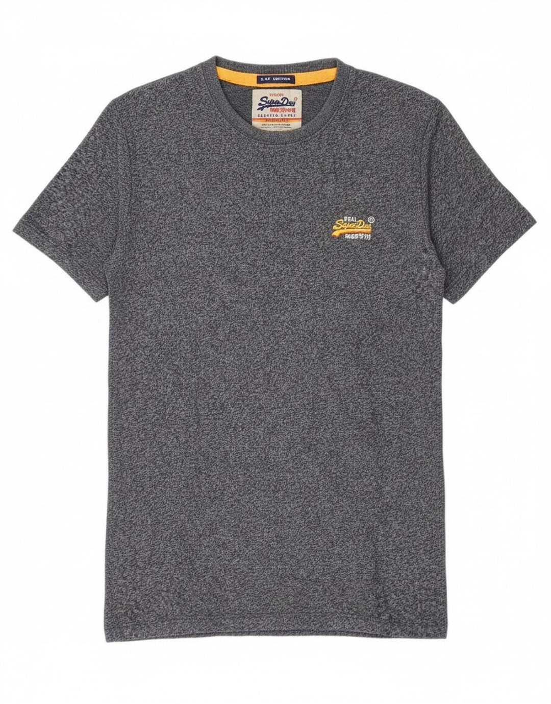 Superdry T-Shirt-Oberteil für Herren, Größe S, Marineblau, gesprenkelte Baumwolle