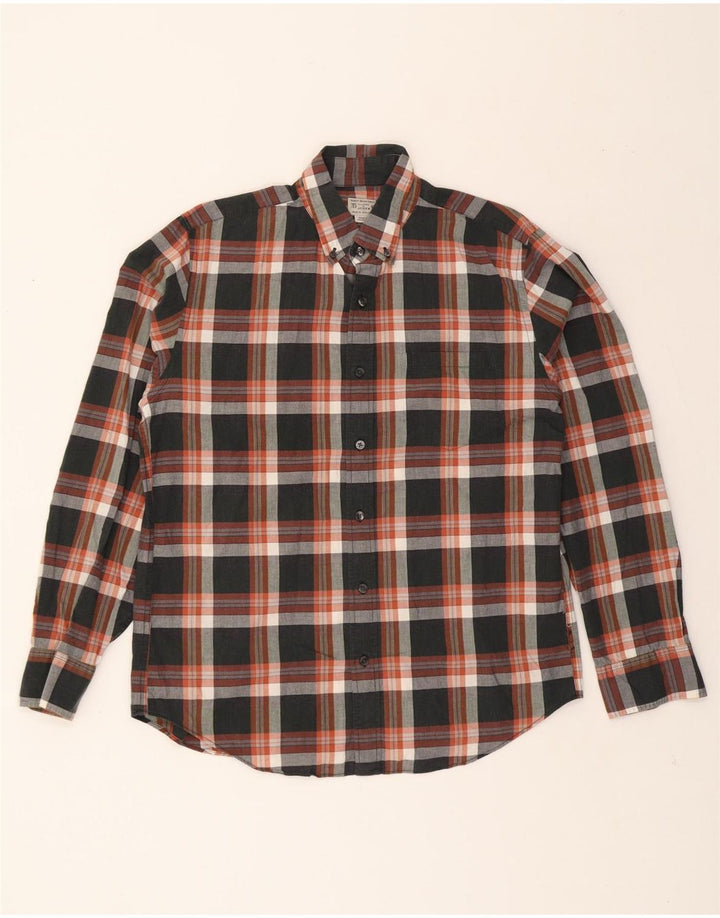 J. CREW Mens Tailored Shirt Medium Grey Check Cotton Vintage J. Crew and Second-Hand J. Crew from Messina Hembry 