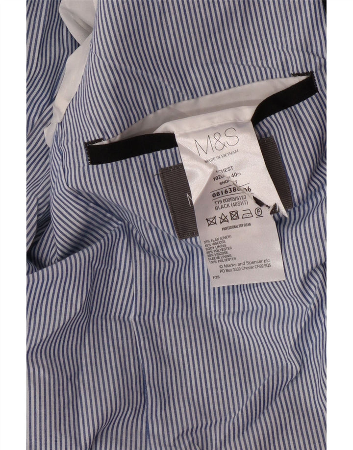 MARKS & SPENCER Herren-Blazer mit 2 Knöpfen, Gr. 40, Größe L, Schwarz, Leinen